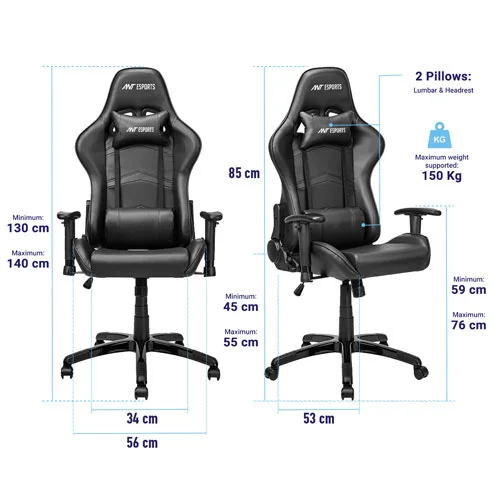 Ant Esports 9077 Ergonomic Black Gaming Chair